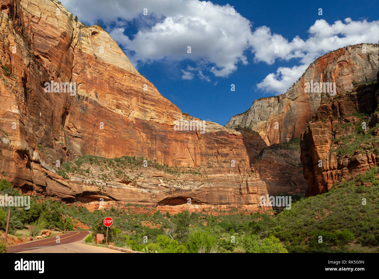 The Big Bend viewpoint, Zion National Park, Springdale, Utah, United States. Stock Photo