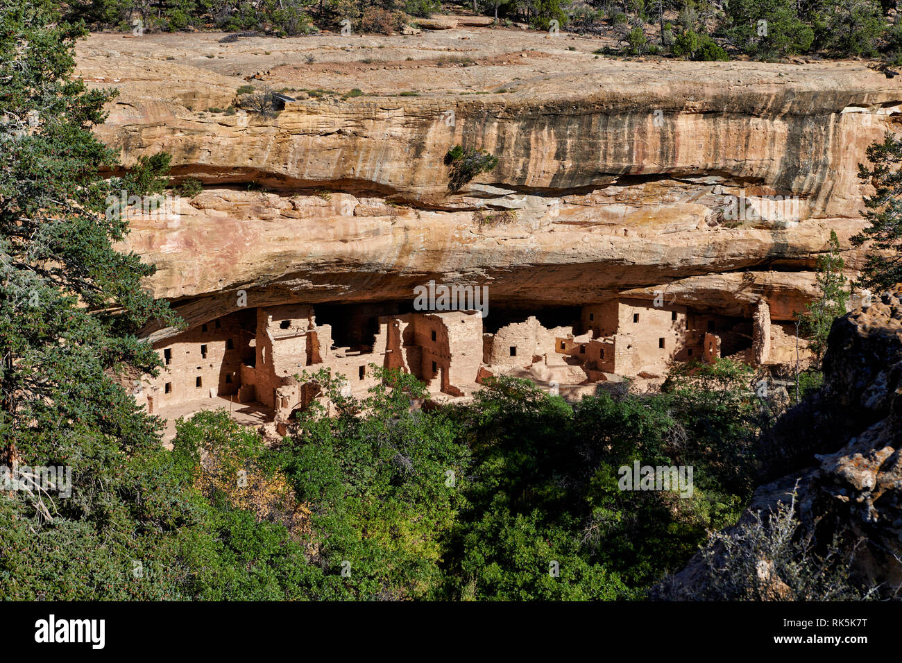 Spruce Tree House, Cliff dwellings in Mesa-Verde-National Park, UNESCO world heritage site, Colorado, USA, North America Stock Photo