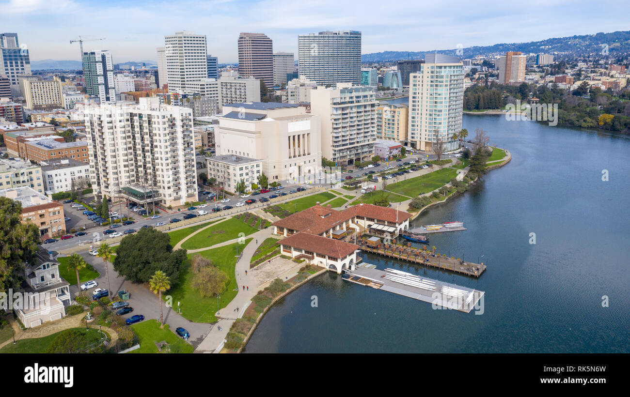 Lake Chalet, Lake Merritt, Oakland, CA Stock Photo