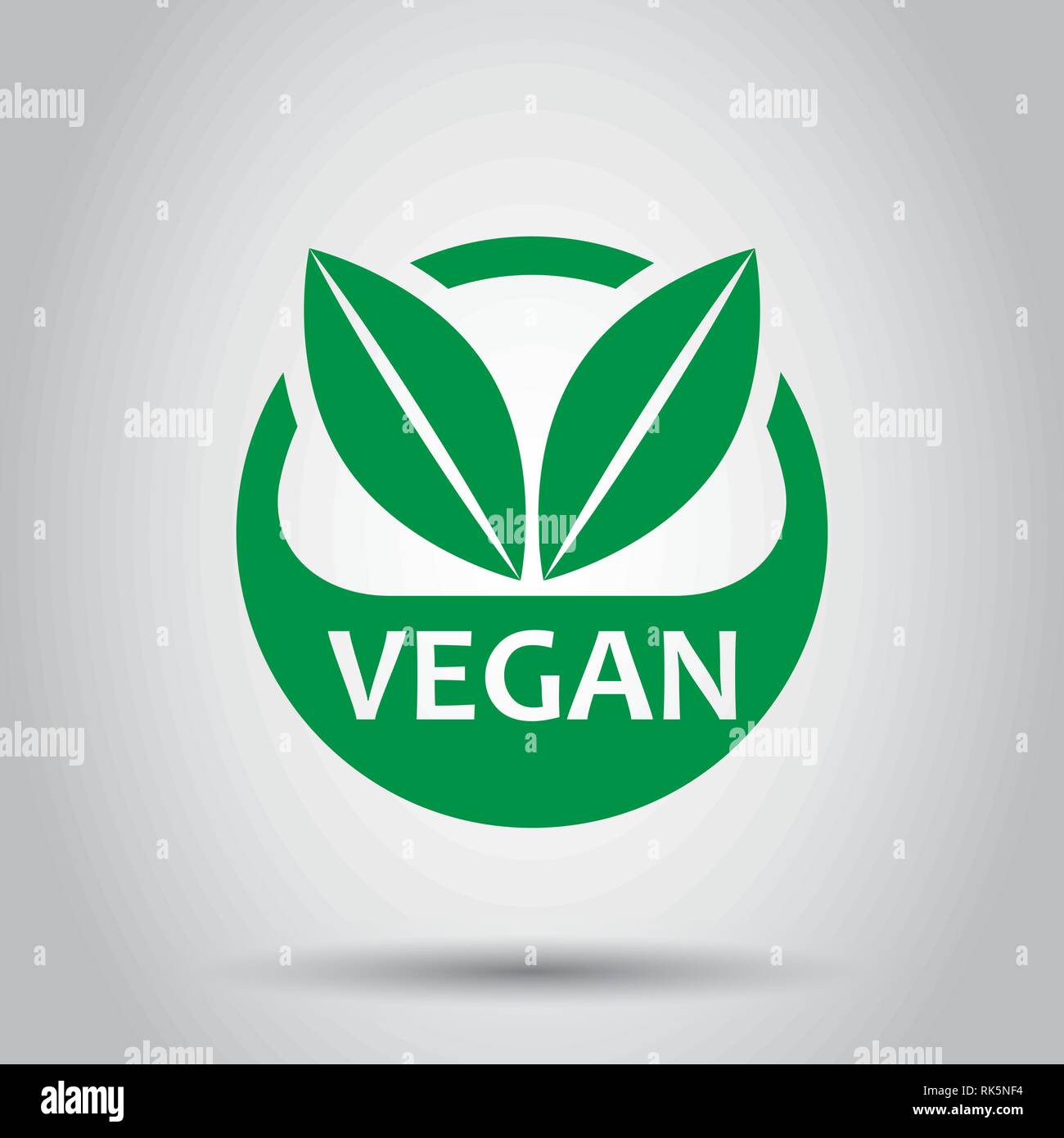 Vegan label badge vector icon in flat style. Vegetarian stamp ...
