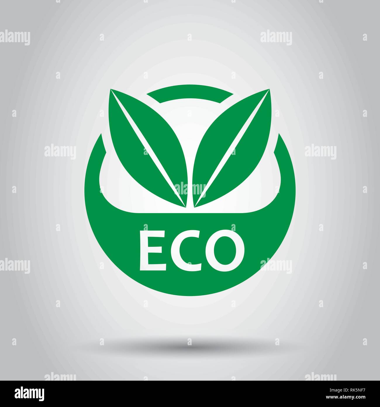 Eco label badge vector icon in flat style. Organic product stamp ...