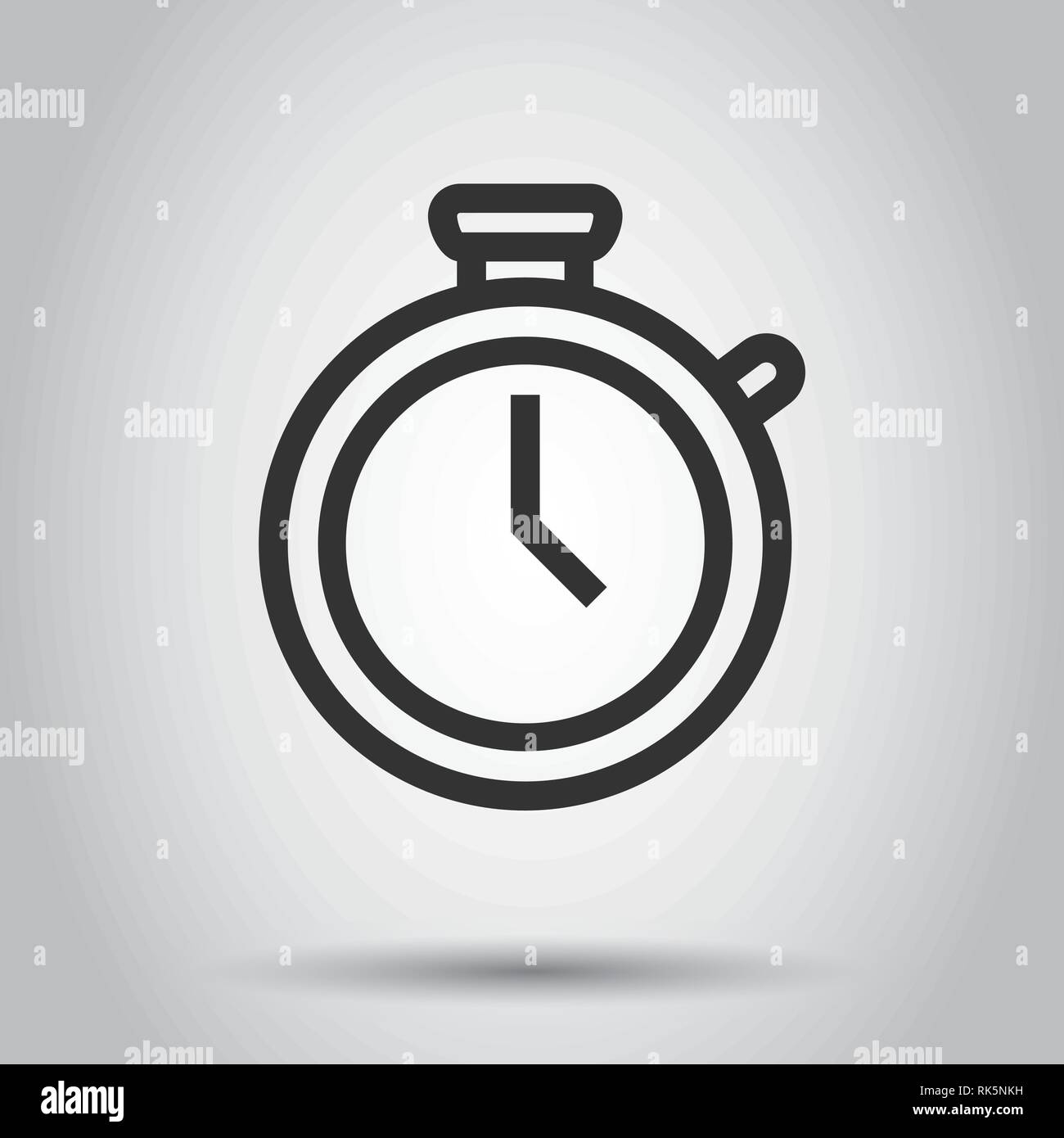 Clock timer icon in flat style. Time alarm illustration on white ...