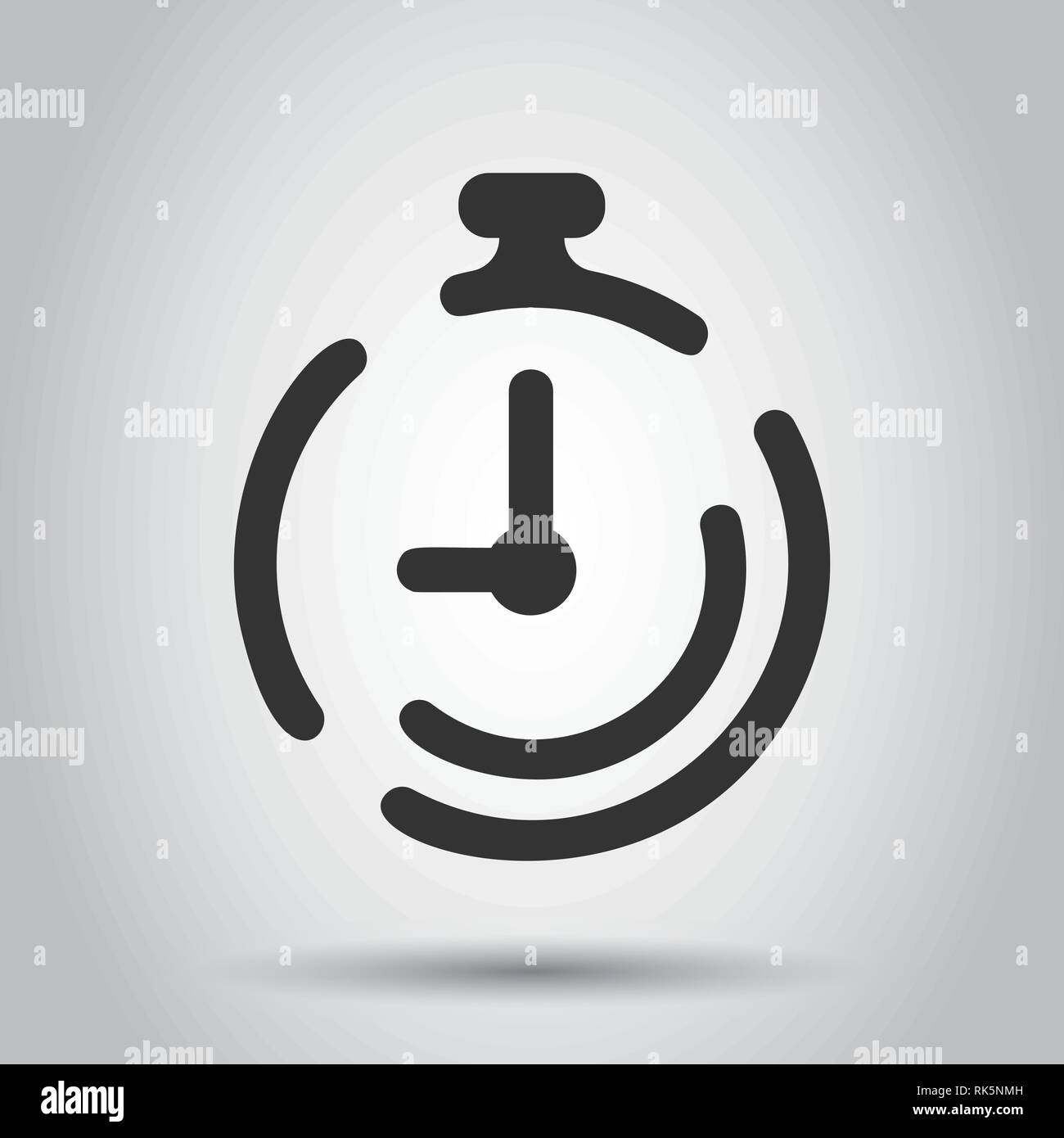 Clock timer icon in flat style. Time alarm illustration on white ...