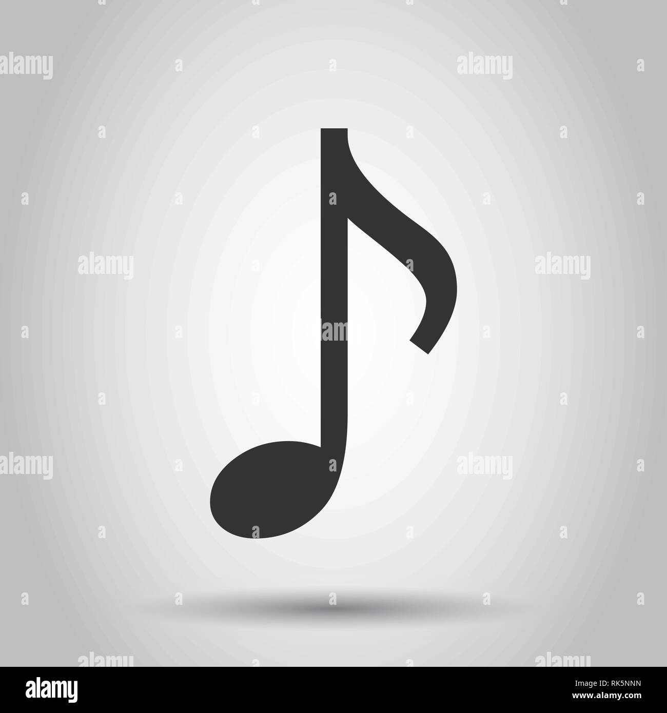 Music note icon in flat style. Sound media illustration on white ...