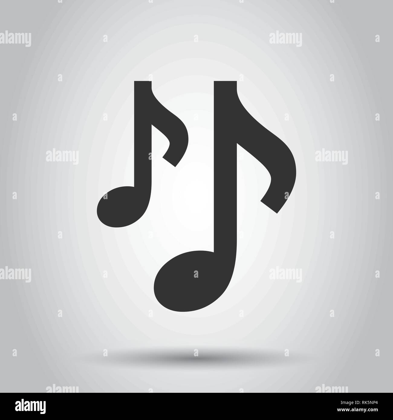 Music note icon in flat style. Sound media illustration on white ...