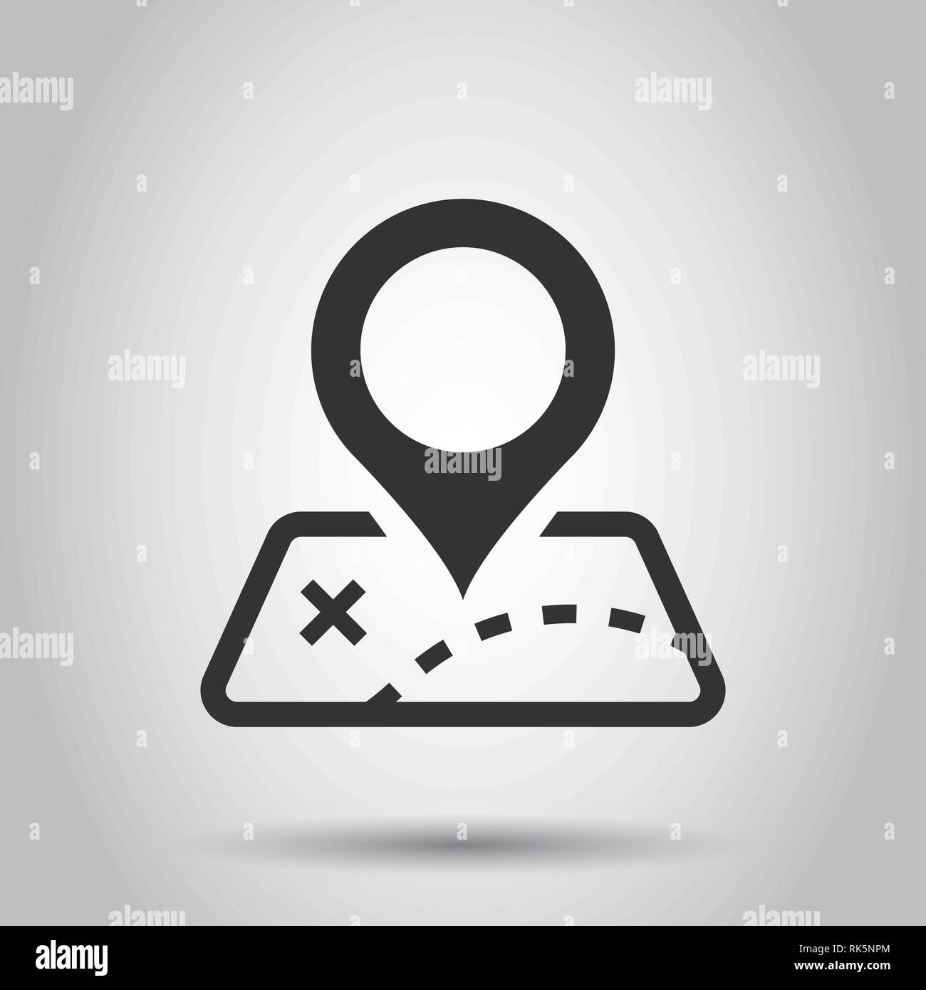Pin map icon in flat style. Gps navigation vector illustration on white ...