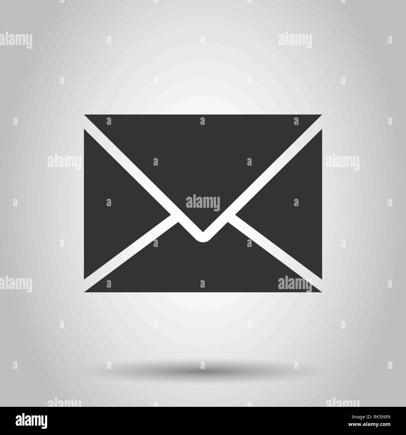 Mail envelope icon in flat style. Email message vector illustration on ...