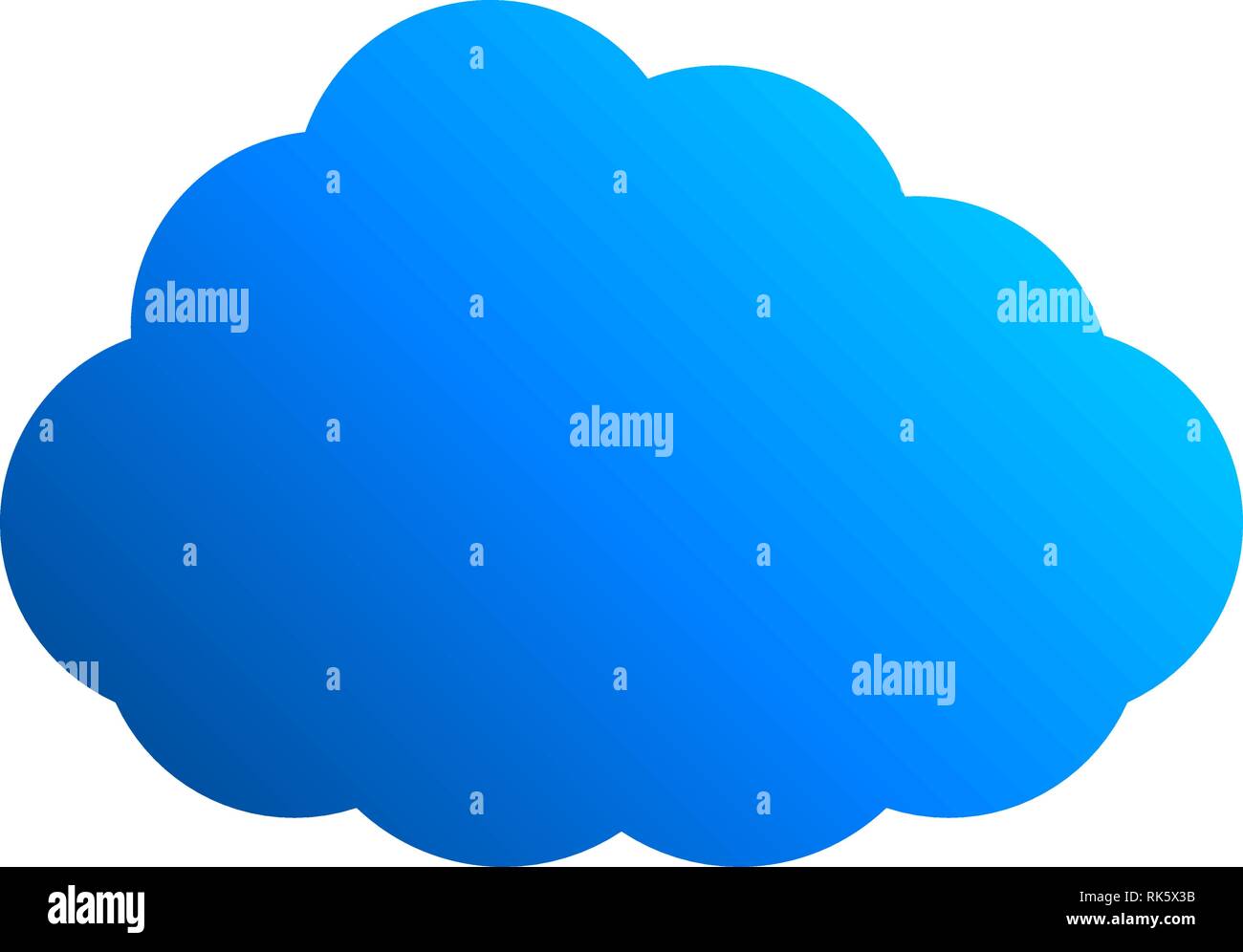 Cloud symbol icon - blue gradient, isolated - vector illustration Stock Vector