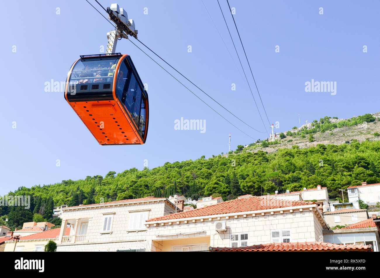 Dubrovnik cablecar, Croatia Stock Photo