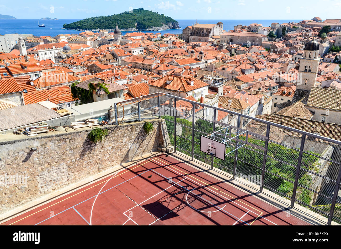 Roofs of the old city of Dubrovnik, Croatia, a UNESCO heritage site Stock Photo