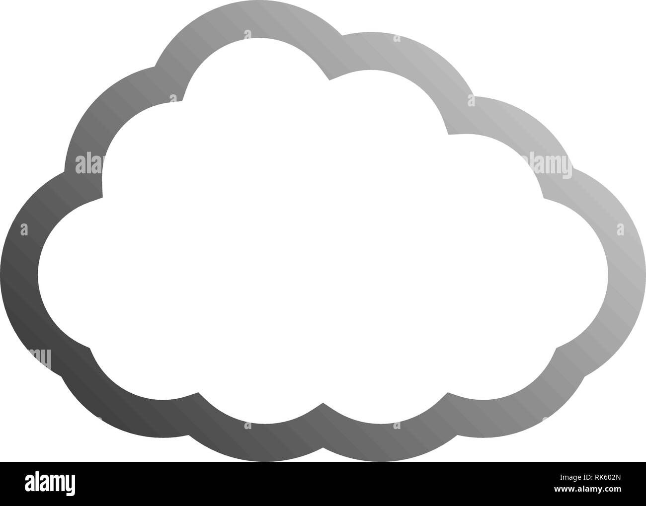 Cloud symbol icon - gray gradient outline, isolated - vector ...