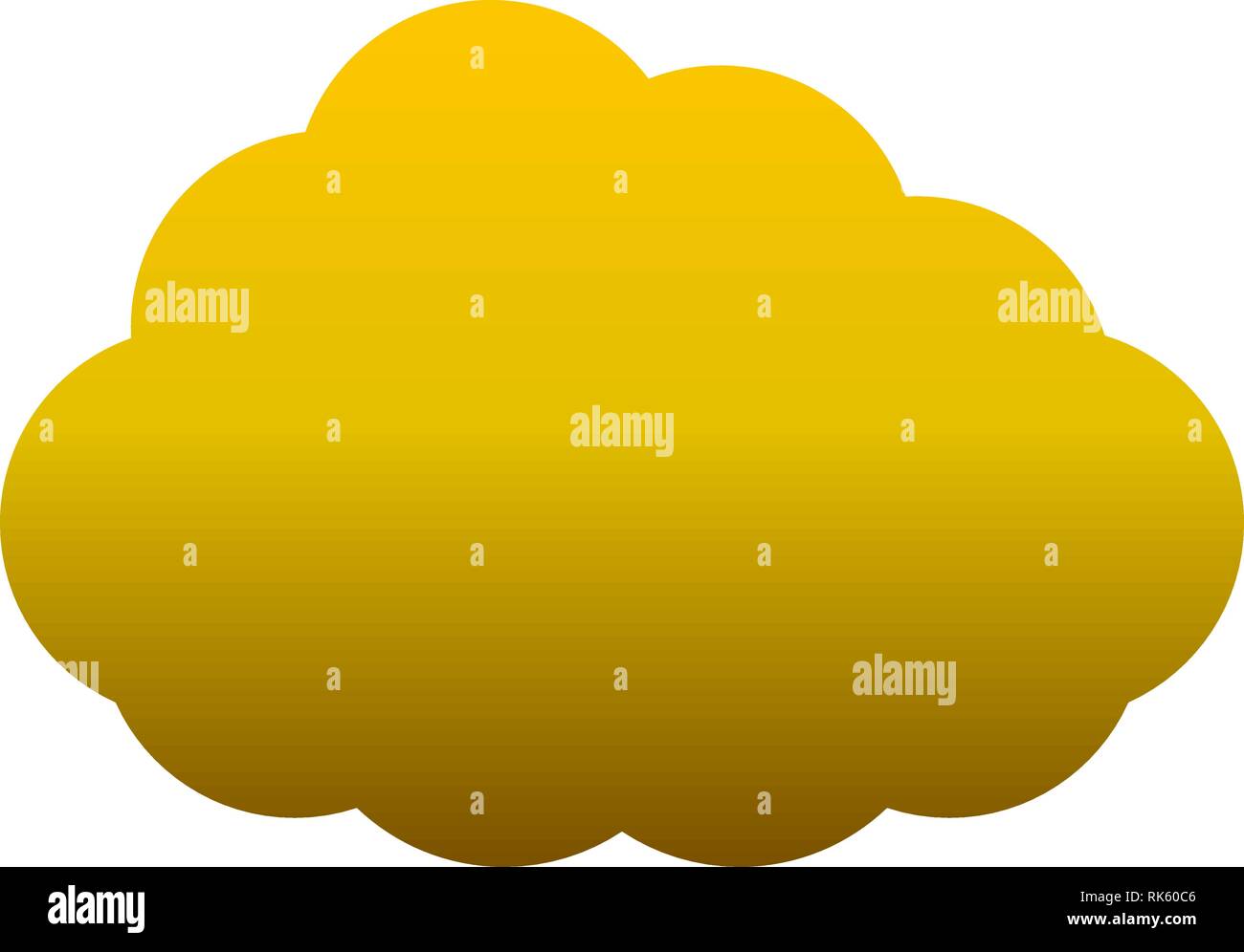 Cloud symbol icon - golden gradient, isolated - vector illustration ...