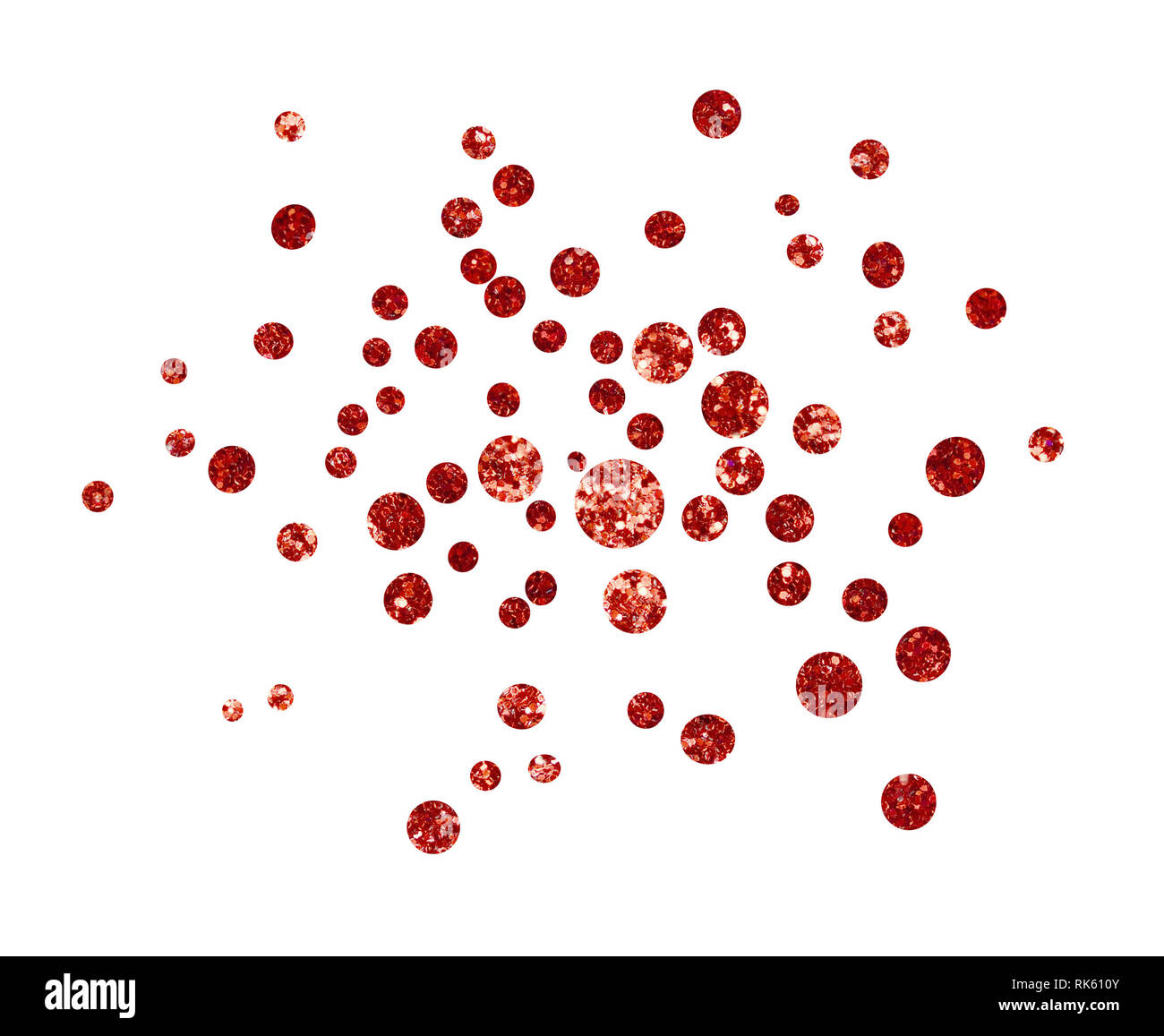 Red glitter confetti isolated on white background Stock Photo Alamy