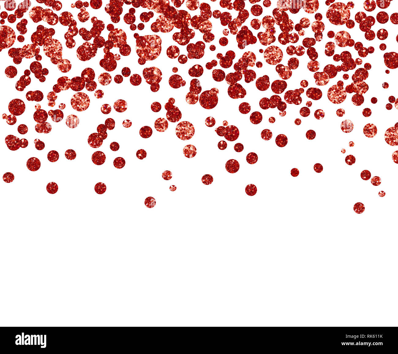 Red glitter confetti isolated on white background Stock Photo Alamy