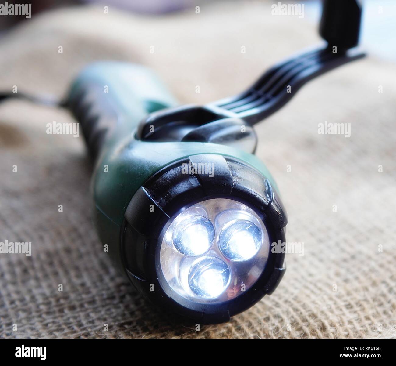 Crank Wind Up Flashlight Stock Photo Alamy