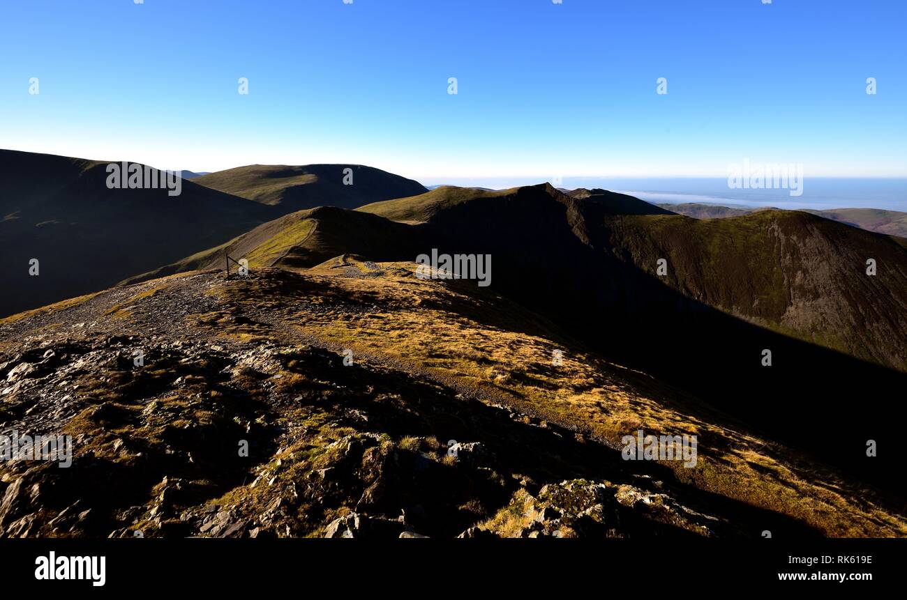 The ridgeline from Grisedale Pike to Hopegill Head Stock Photo
