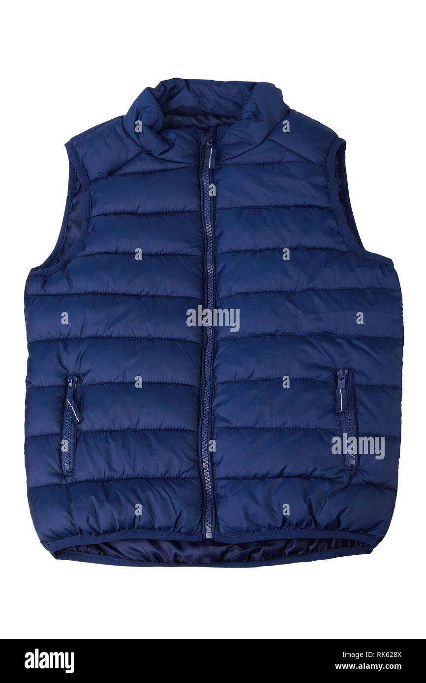 Blue sleeveless jacket hot sale