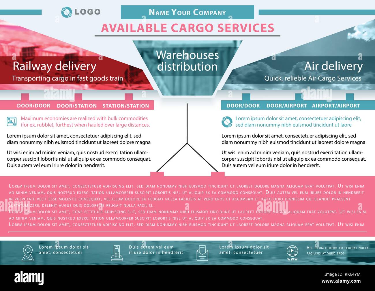 Delivery cargo services. Business template for logistics. Presentation