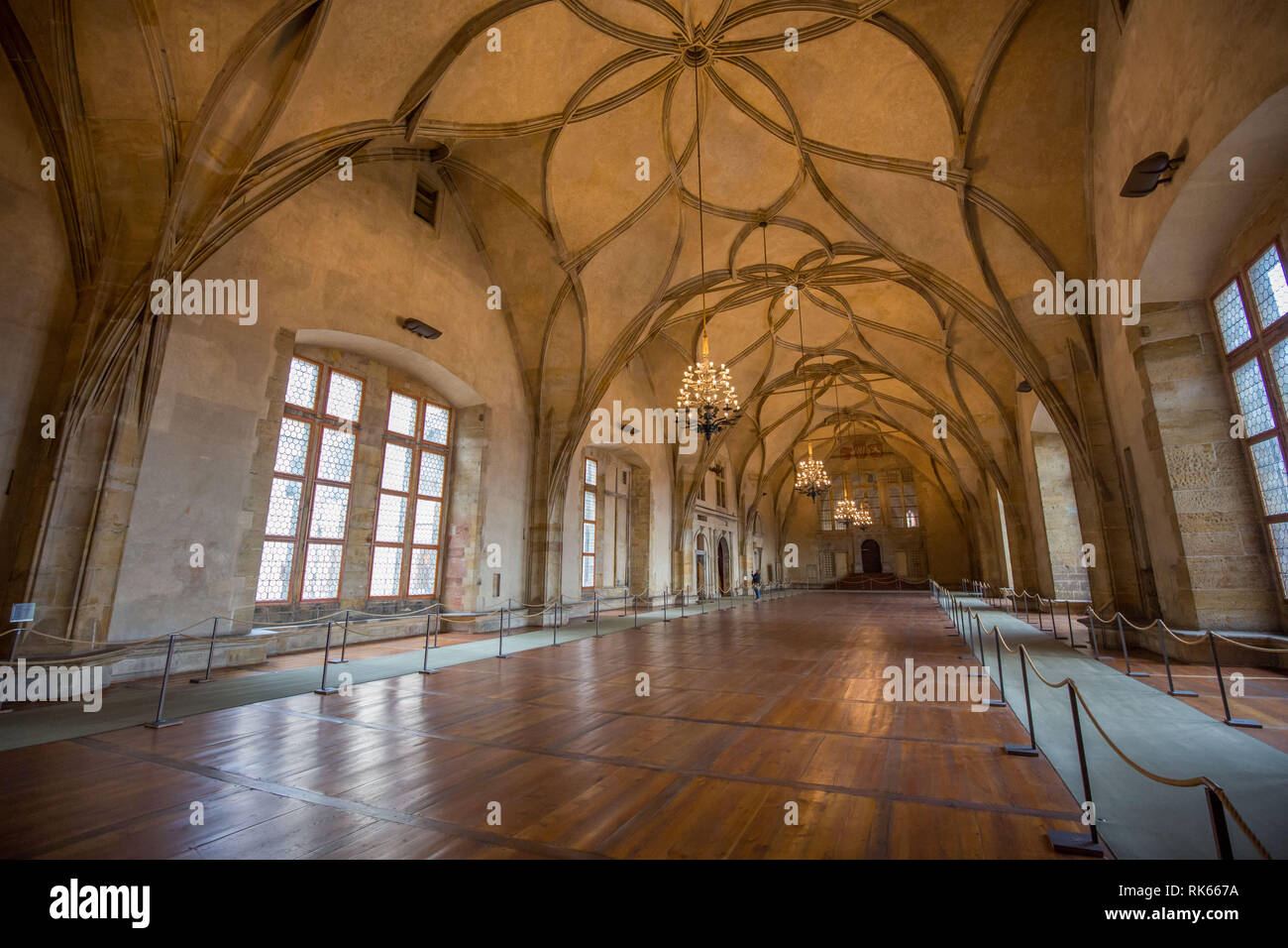 Old Royal Palace in the center of Prague Stock Photo
