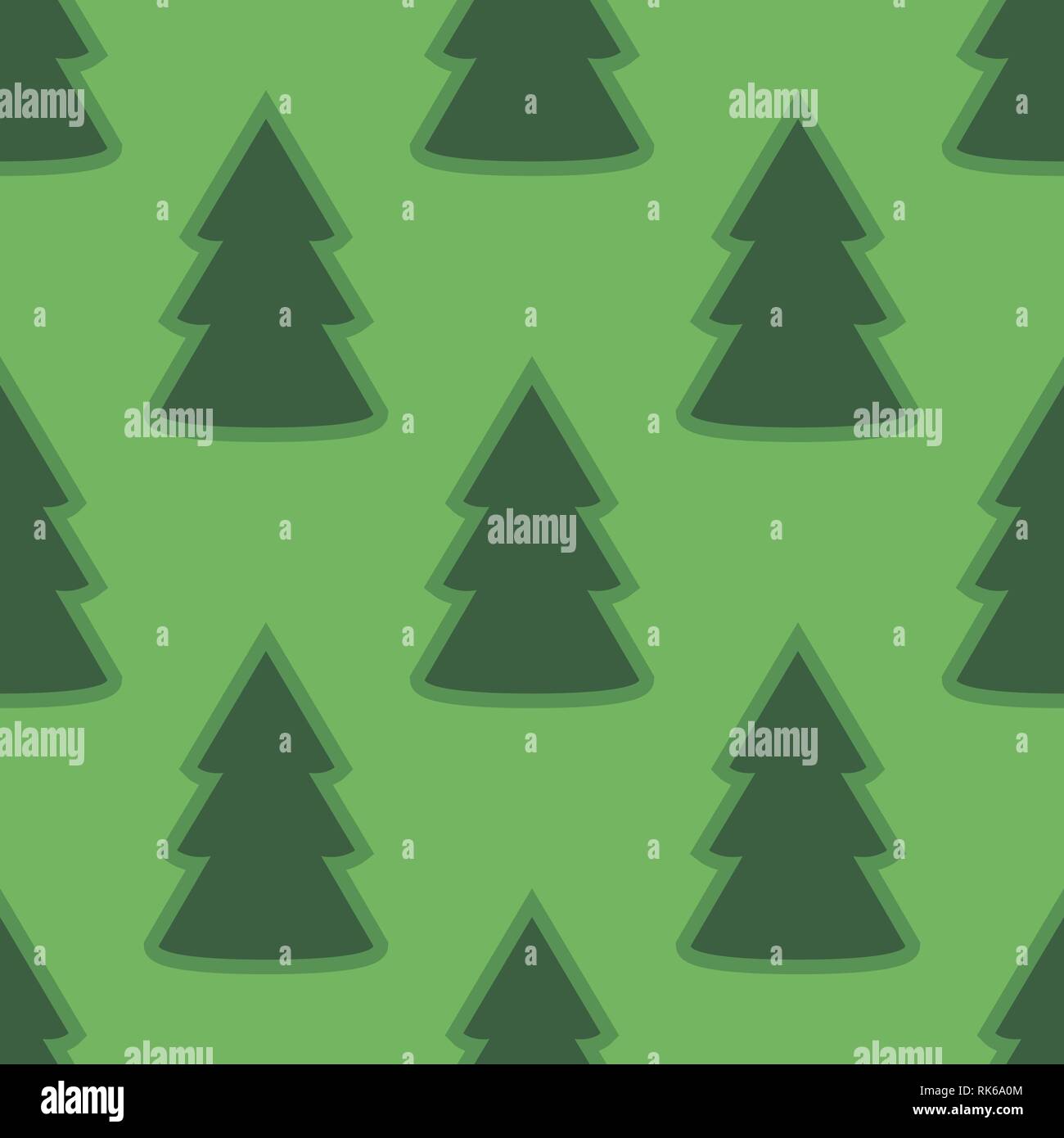 Christmas fir tree green art seamless pattern Stock Vector