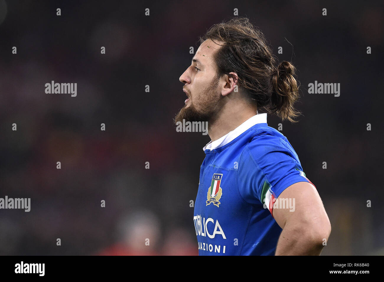 Rome, Italy. 09th February, 2019. Michele Campagnaro of Italy during the Six Nations 2019 match between Italy and Wales at Stadio Olimpico, Rome, Italy on 9 February 2019. Photo by Salvio Calabrese. Credit: UK Sports Pics Ltd/Alamy Live News Stock Photo