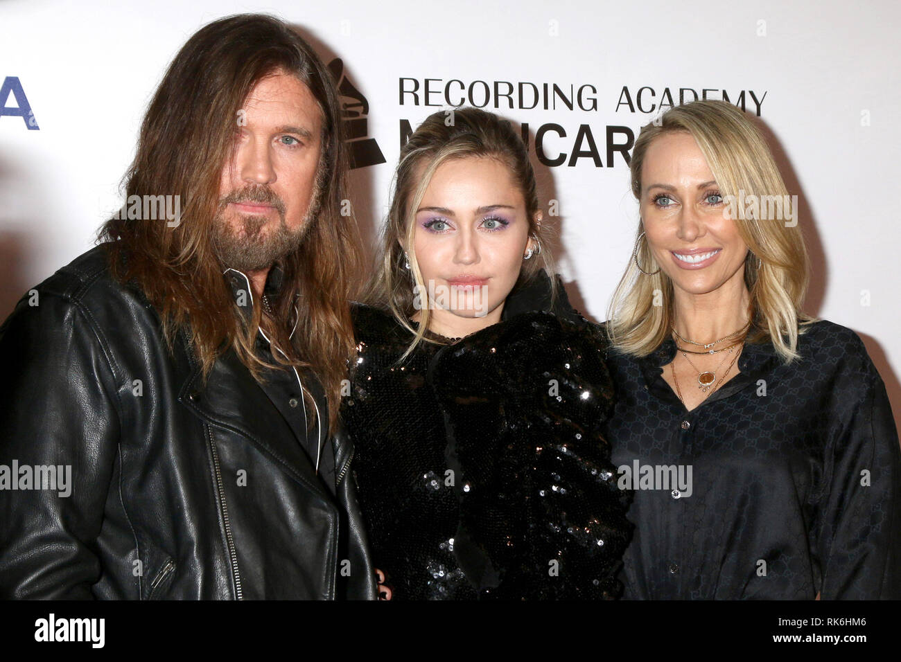 Los Angeles, CA, USA. 8th Feb, 2019. LOS ANGELES - FEB 8: Billy Ray Cyrus, Miley Cyrus, Tish Cyrus at the MusiCares Person of the Year Gala at the LA Convention Center on February 8, 2019 in Los Angeles, CA Credit: Kay Blake/ZUMA Wire/Alamy Live News Stock Photo