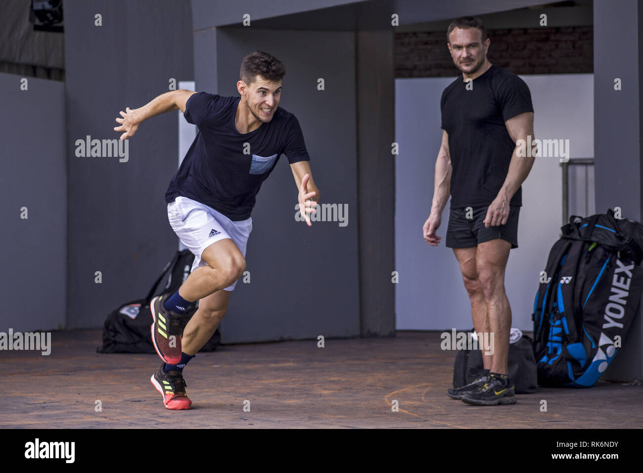 February 9, 2019 - Training of the Austrian Dominic Thiem Credit: Roberto Almeida Aveledo/ZUMA Wire/Alamy Live News Stock Photo