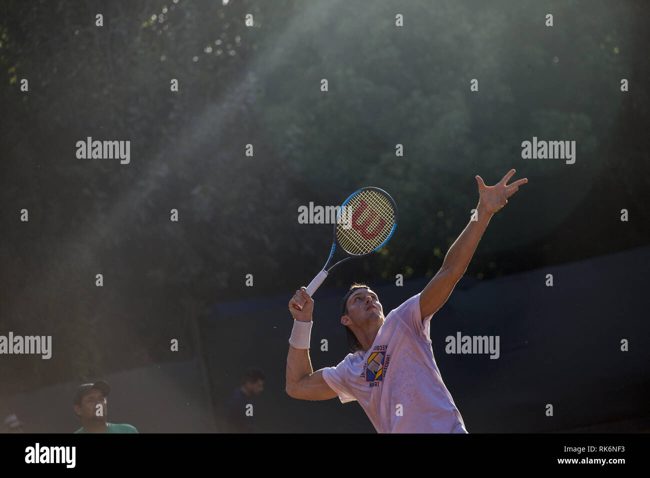 Buenos Aires, Federal Capital, Argentina. 9th Feb, 2019. Training of the Chilean tennis player NicolÃ¡s Jarry Credit: Roberto Almeida Aveledo/ZUMA Wire/Alamy Live News Stock Photo