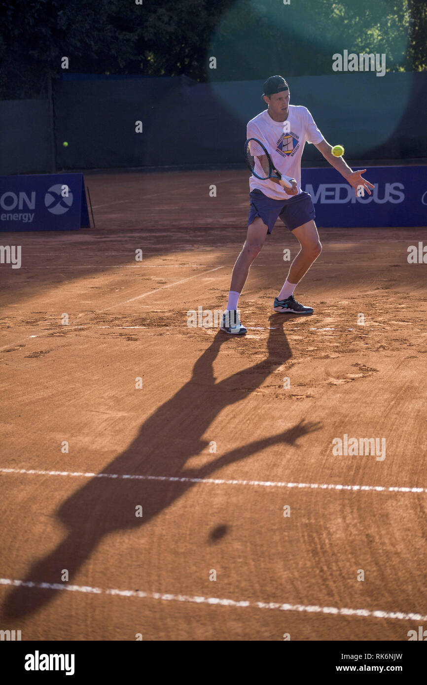 Buenos Aires, Federal Capital, Argentina. 9th Feb, 2019. Training of the Chilean tennis player NicolÃ¡s Jarry Credit: Roberto Almeida Aveledo/ZUMA Wire/Alamy Live News Stock Photo