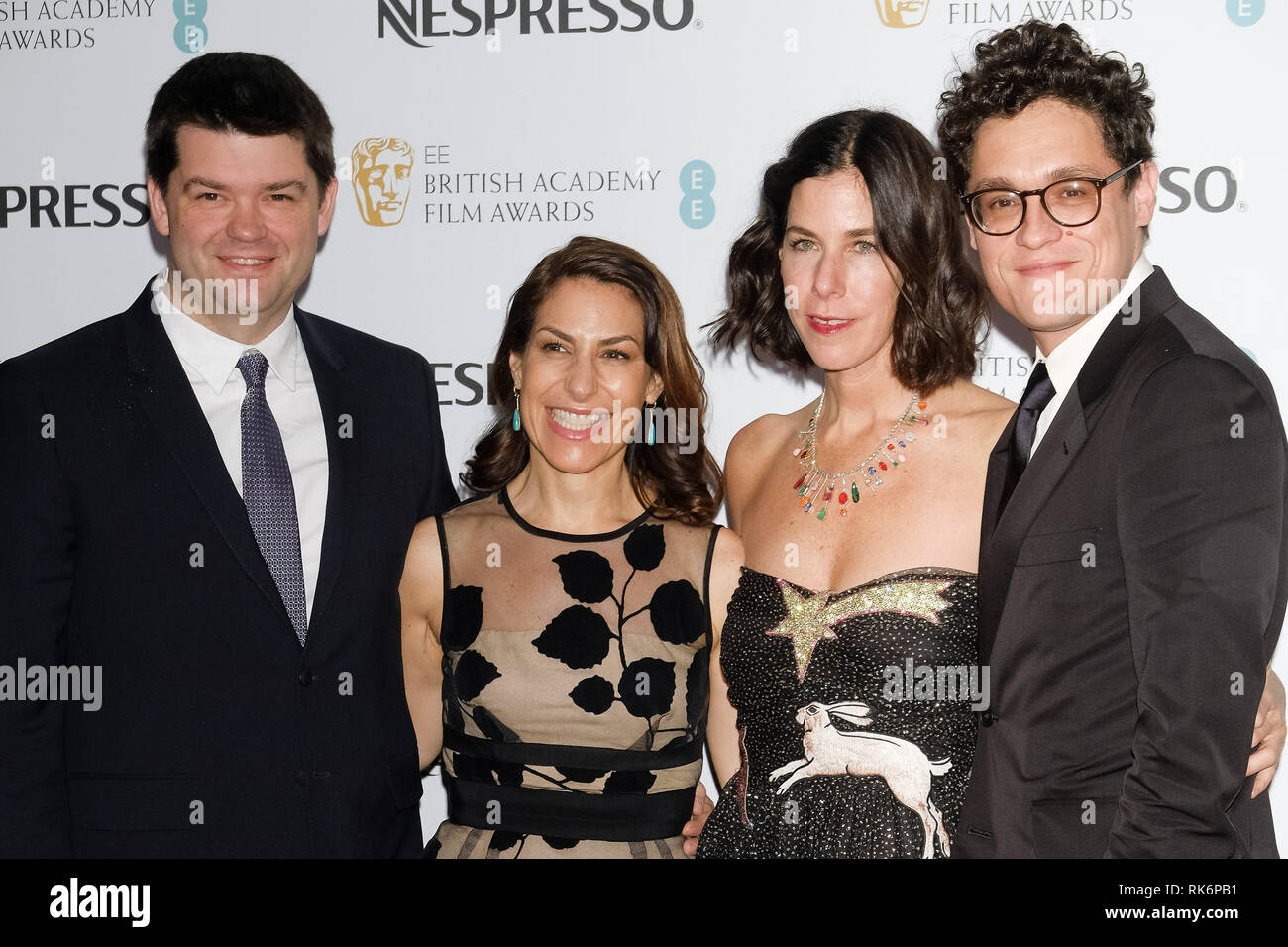 London, UK. Chris Miller and Phil Lord poses at the BAFTA Nespresso Nominees Party on Saturday 9 February 2019 at Kensington Palace, London. . Picture by Julie Edwards. Credit: Julie Edwards/Alamy Live News Stock Photo