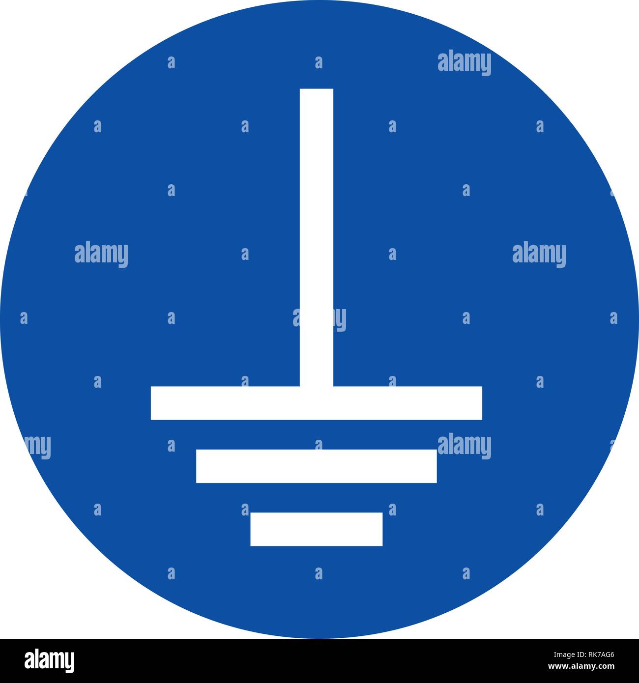 Mandatory Signs - Connect an earth terminal to the ground Stock Vector