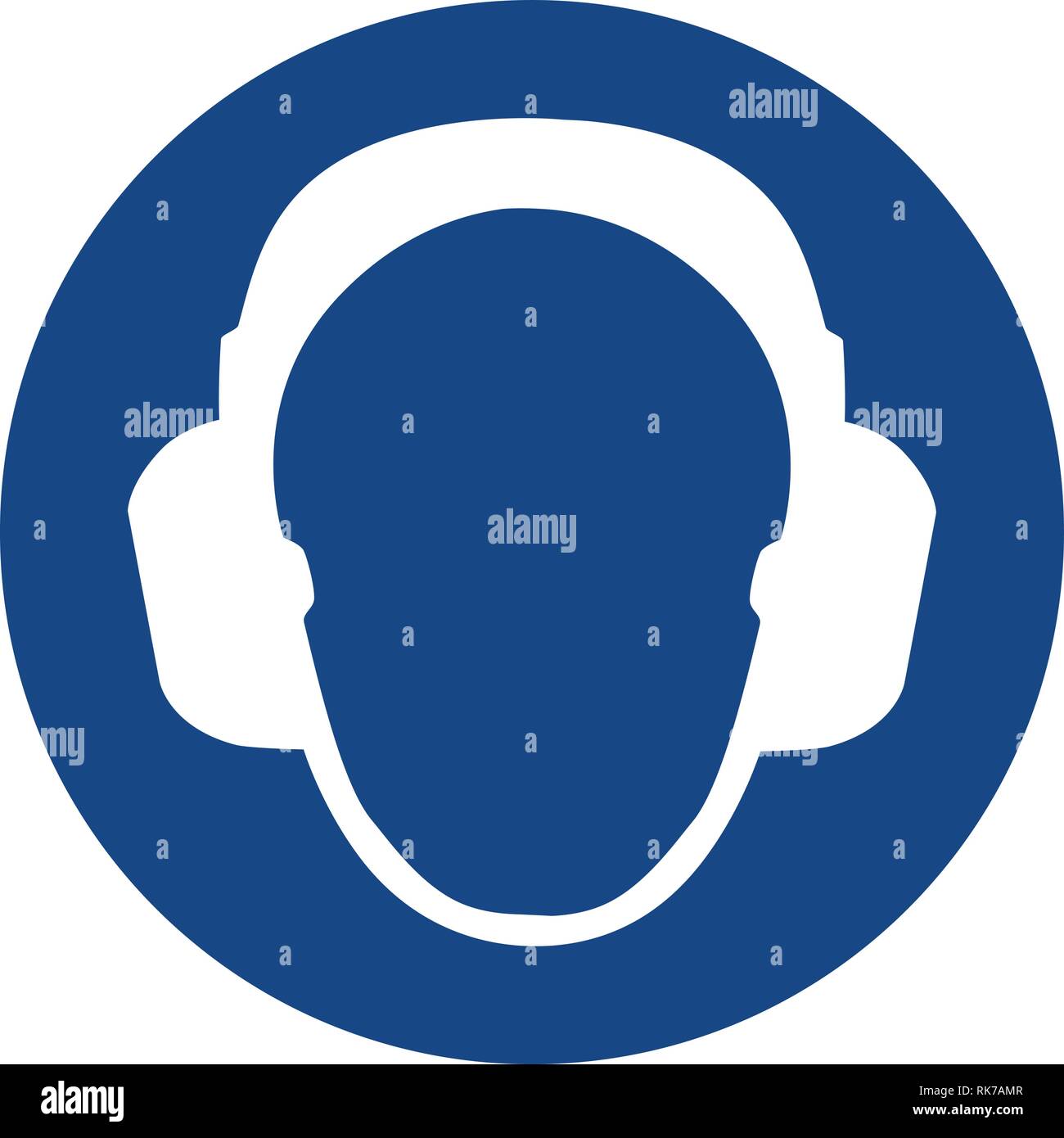 Wear earmuffs or ear plugs vector sign, symbol Stock Vector Image & Art