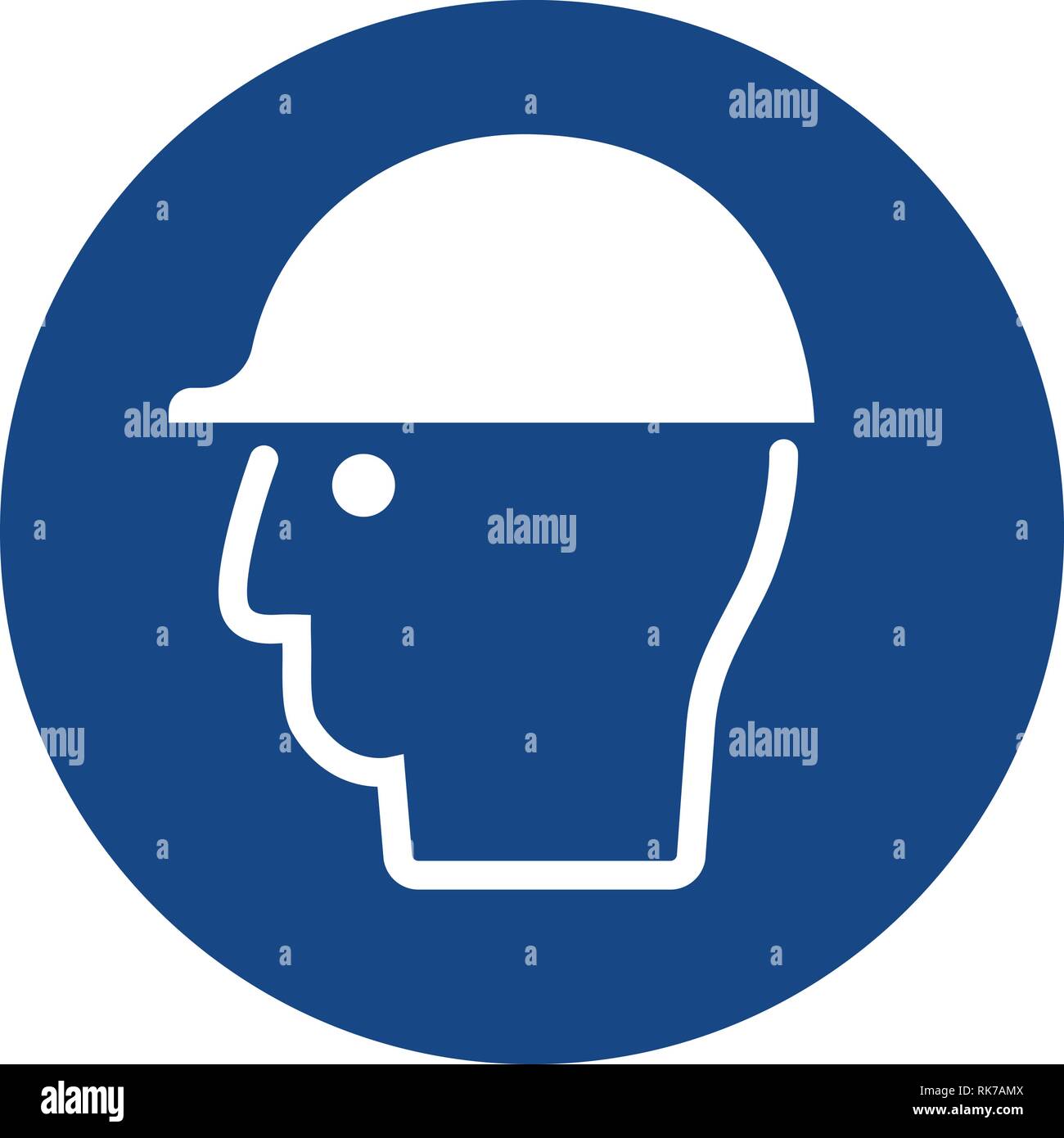 Mandatory sign vector Wear head protection symbol, label, sticker