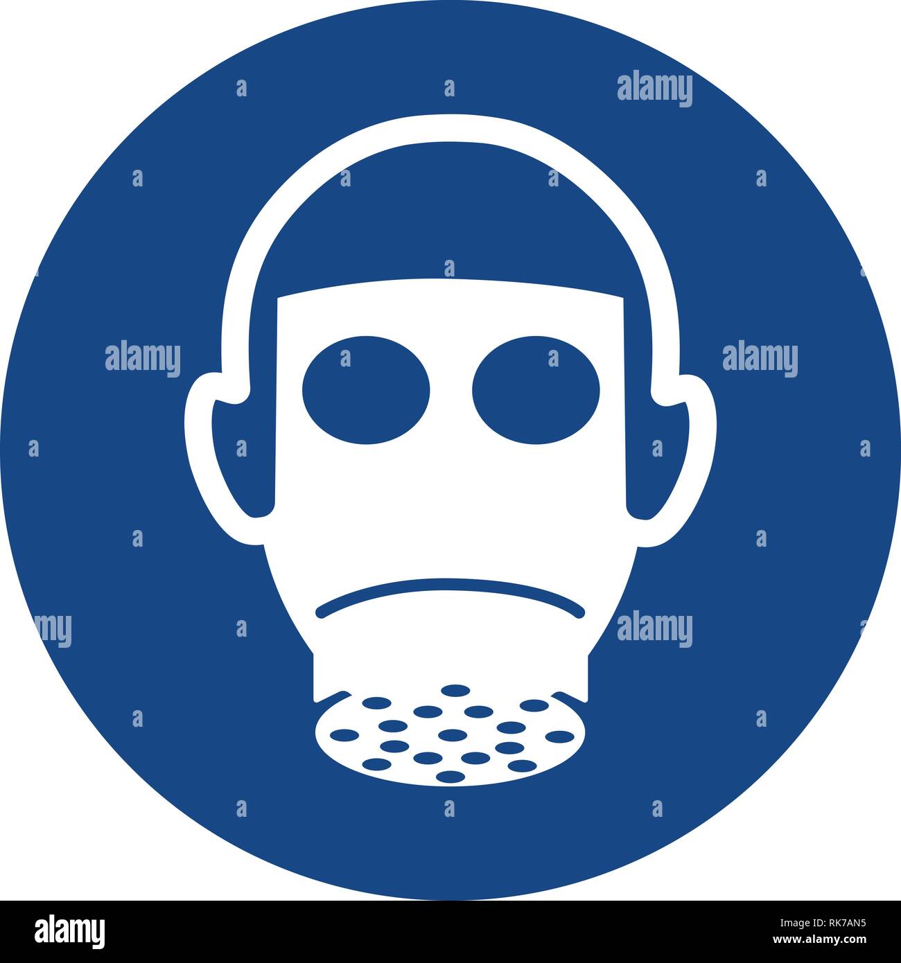 Mandatory sign vector Wear respiratory protection symbol, label, sticker Stock Vector Image
