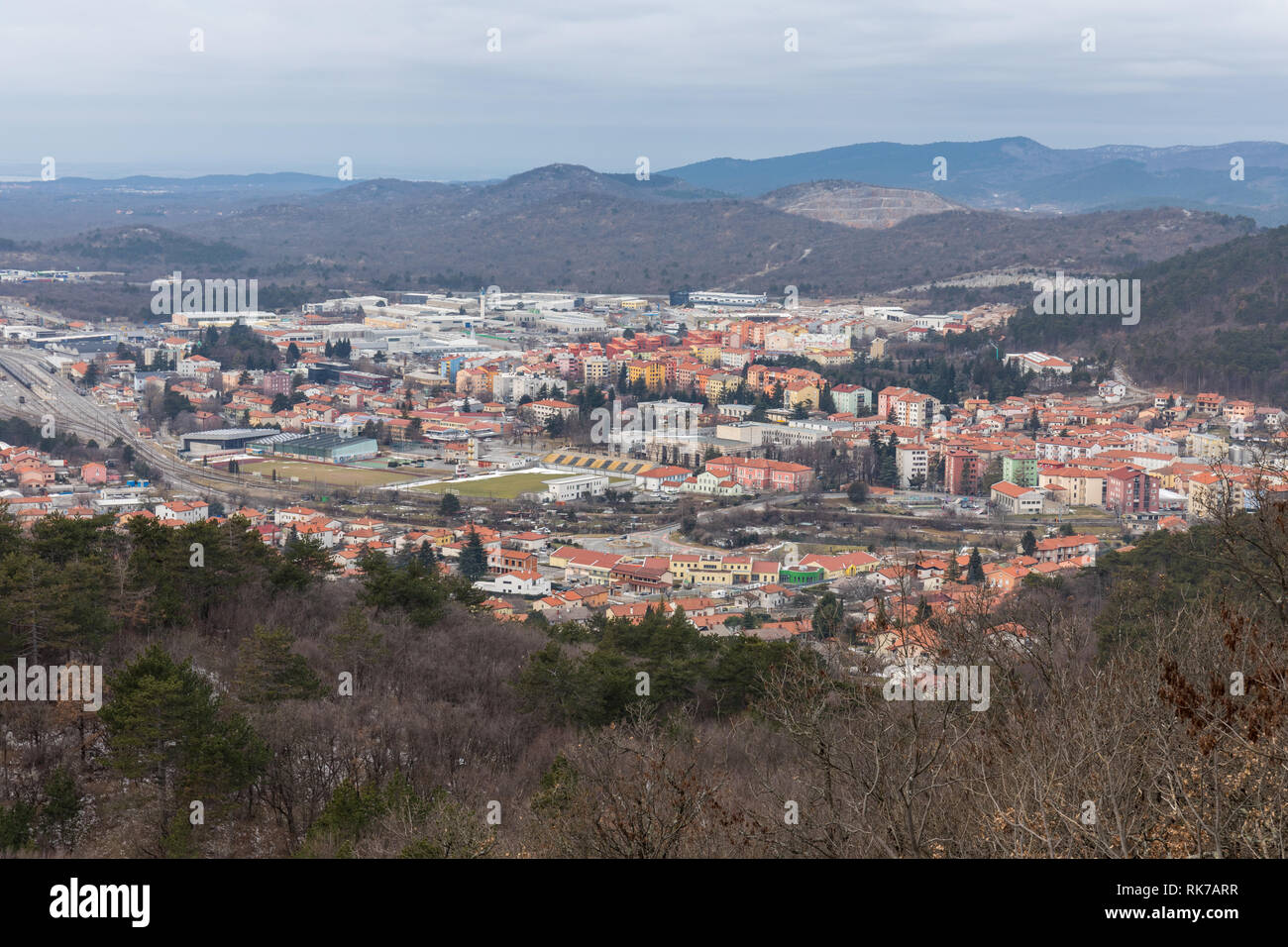 Panoramic view of Sezana, Slovenia Stock Photo - Alamy