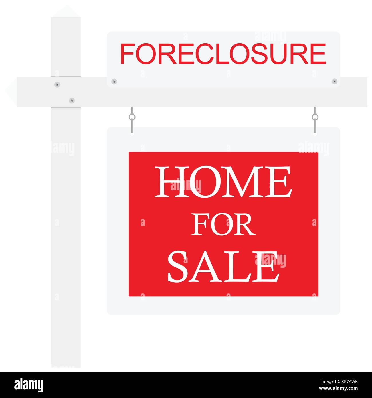 Foreclosure For Sale Real Estate Sign. Vector illustration Stock Vector