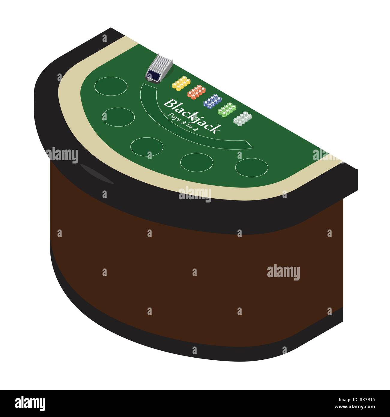 Vector illustration isometric blackjack table with chips . Casino gambling  game Stock Vector Image & Art - Alamy