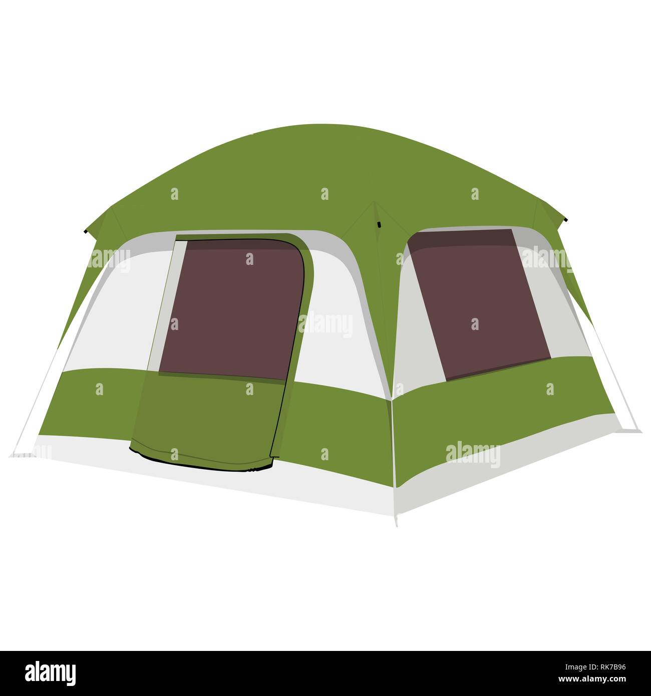 Vector illustration green camping tent isolated on white background ...