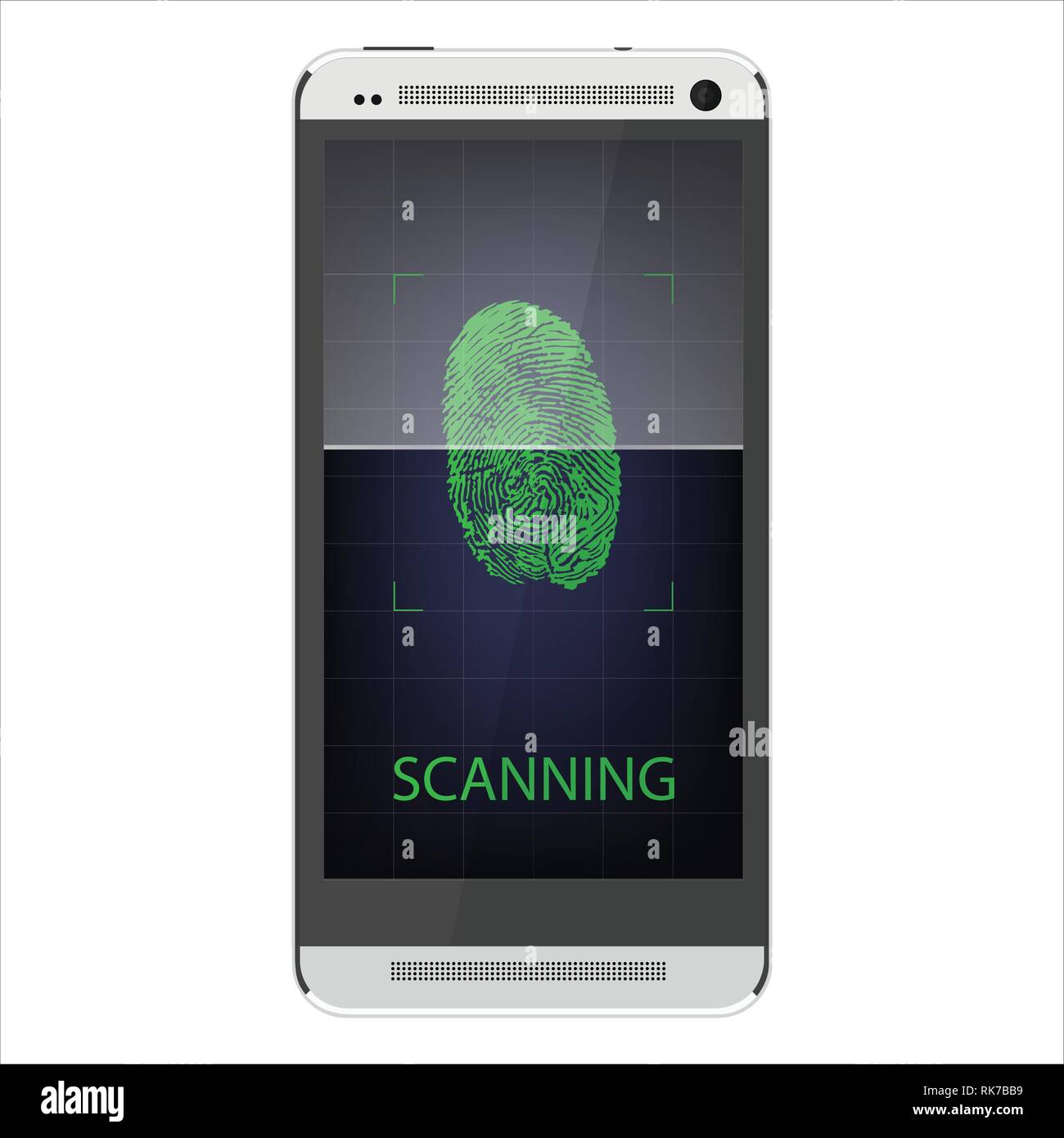 Scanning fingerprint on smartphone. Unlock mobile phone Stock Vector ...