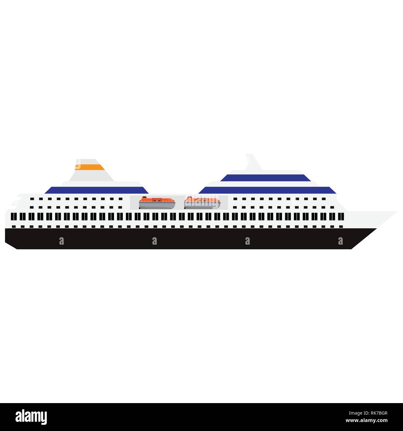 Vector illustration of sea cruise ship isolated on white background ...