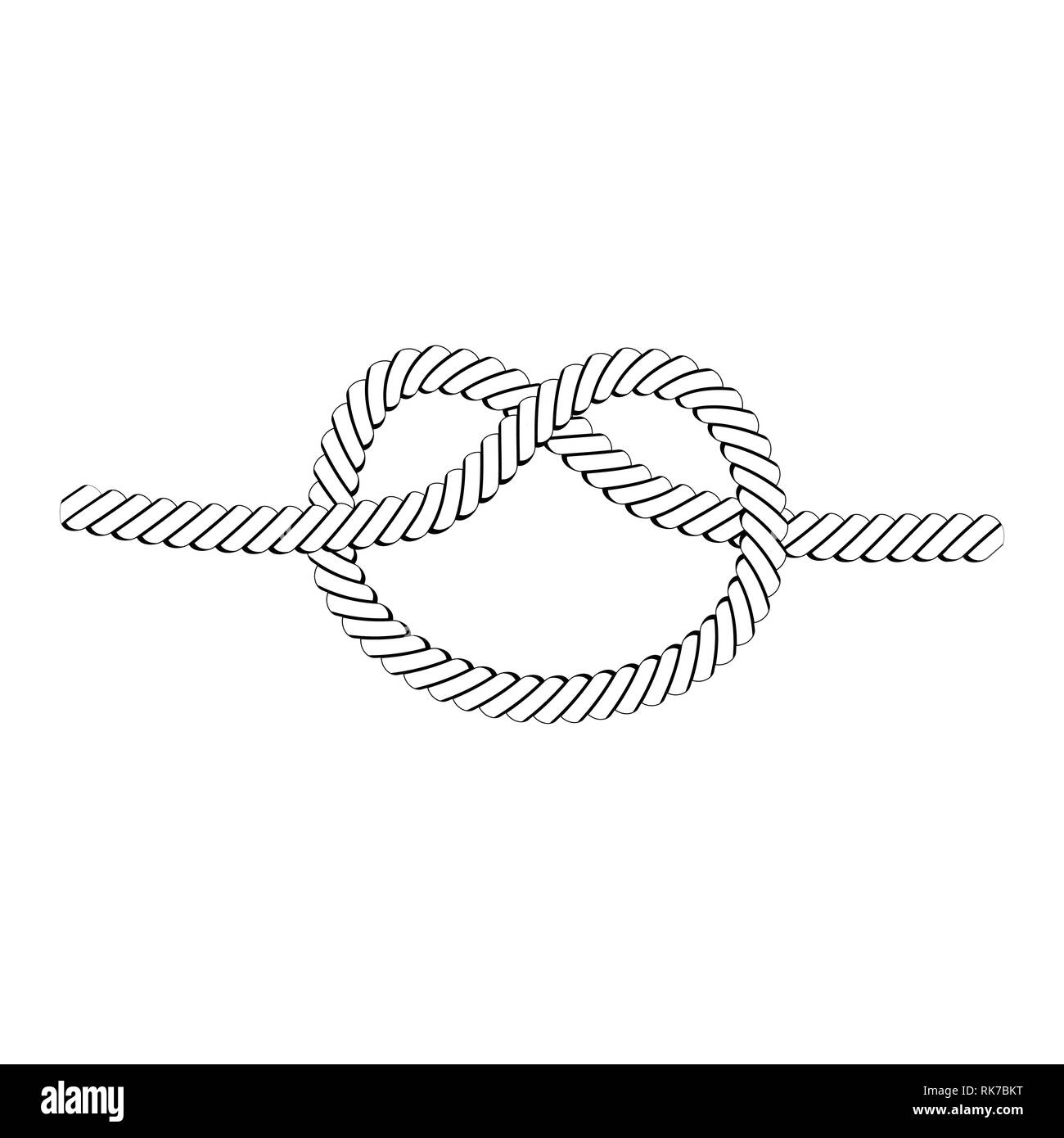 Vector illustration nautical rope knots decorative vintage element Stock Vector