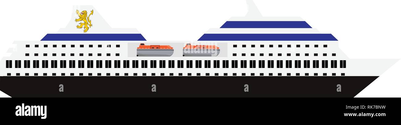Vector illustration of sea cruise ship isolated on white background ...