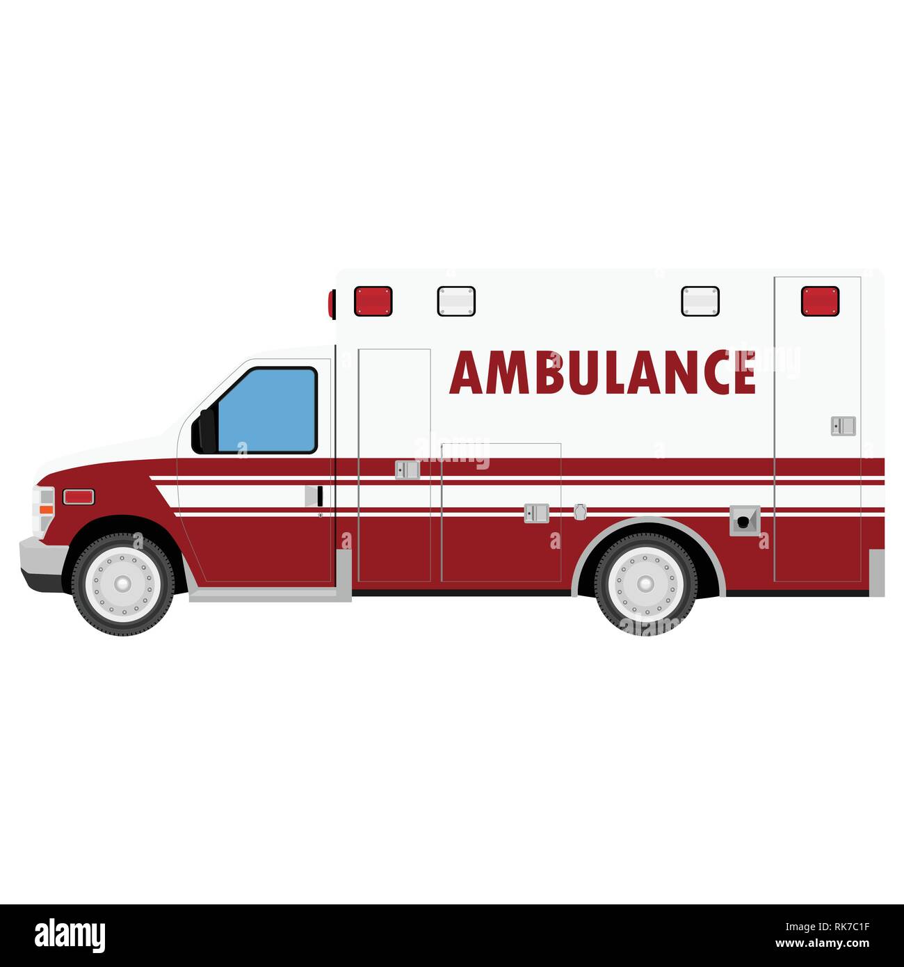 Ambulance Car. An emergency medical service, administering emergency