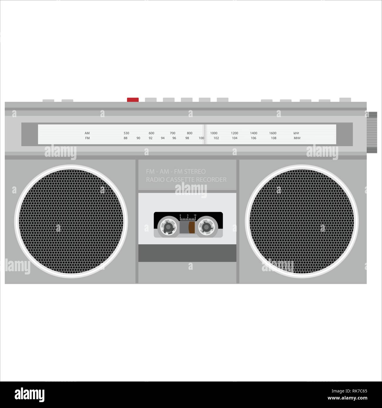 Retro outdated portable stereo boombox radio cassette recorder from 80s  Stock Vector Image & Art - Alamy