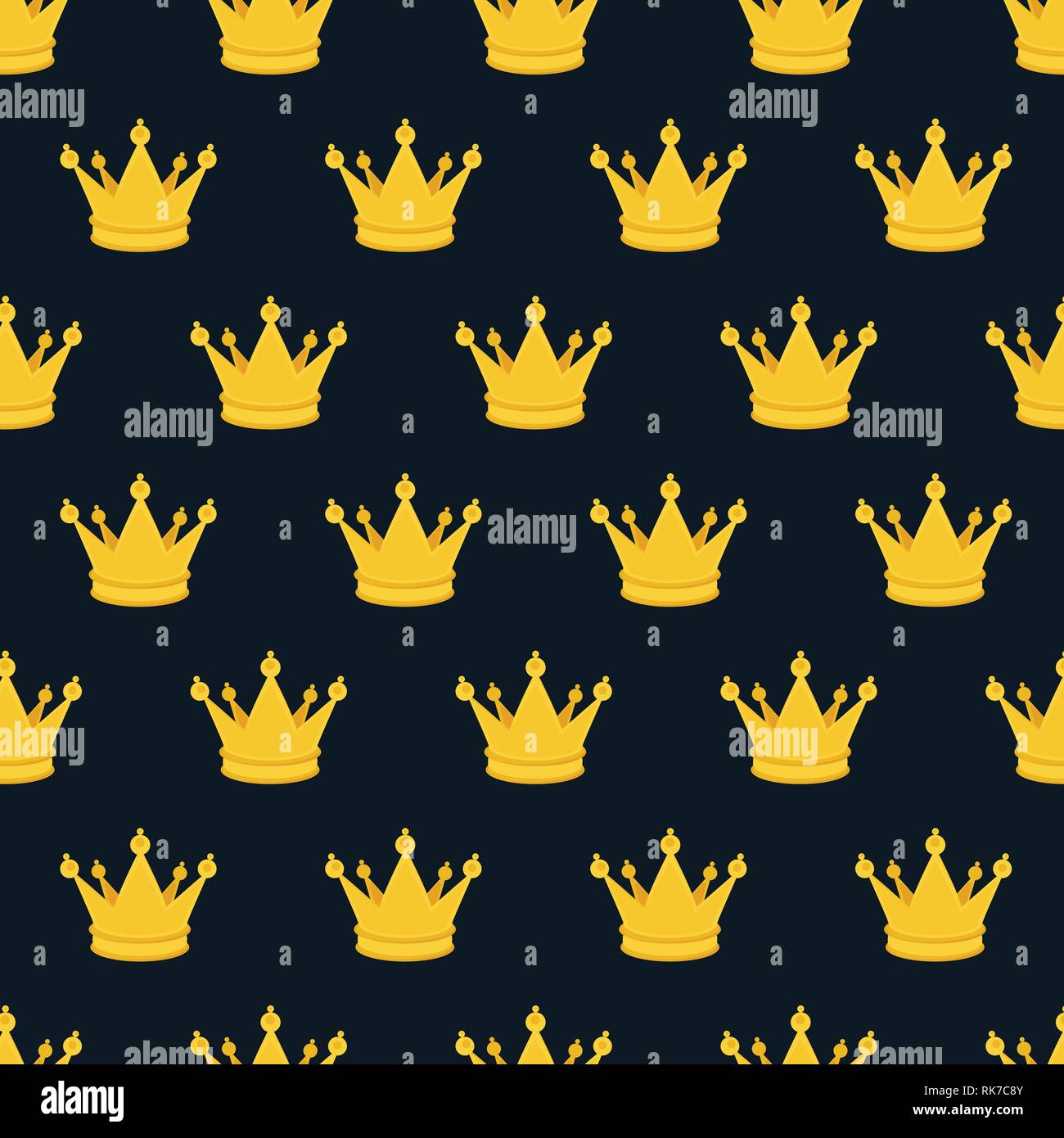 Royal Background Pattern Repeating Crowns Black Background