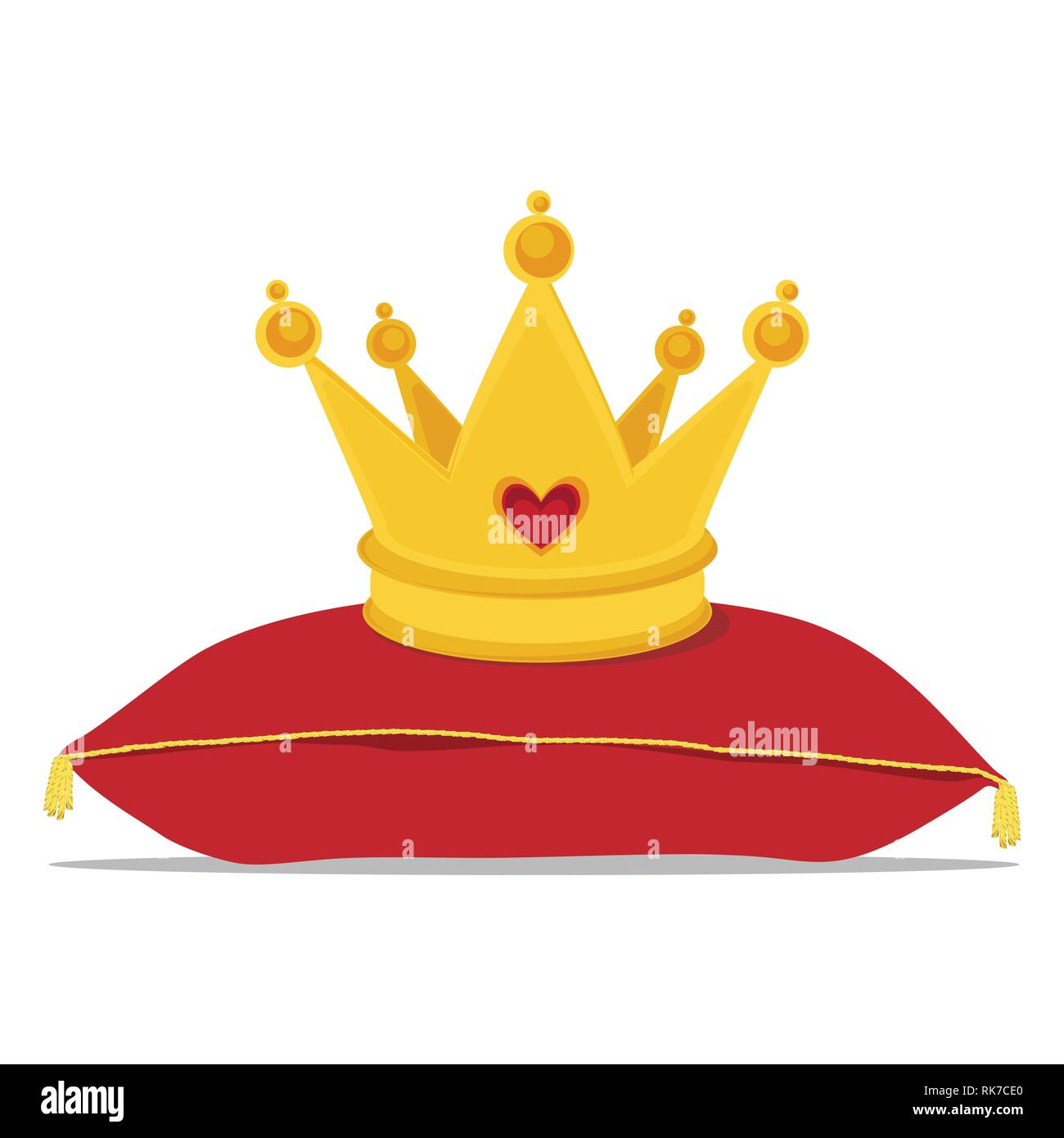 Golden crown on red pillow vector Stock Vector Image & Art - Alamy