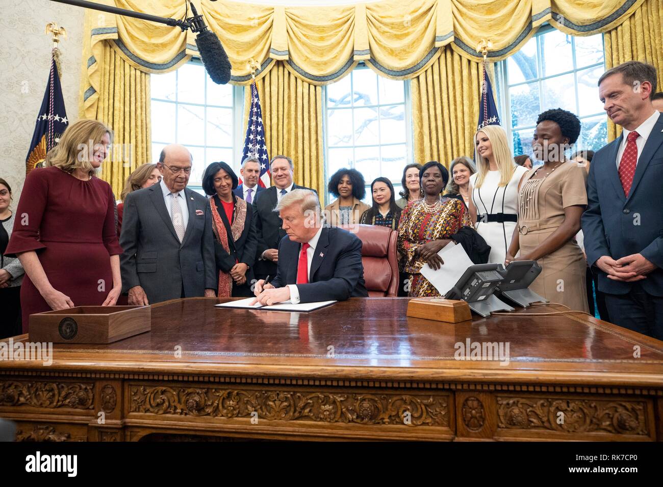 U S President Donald Trump Signs The Presidential Memorandum On
