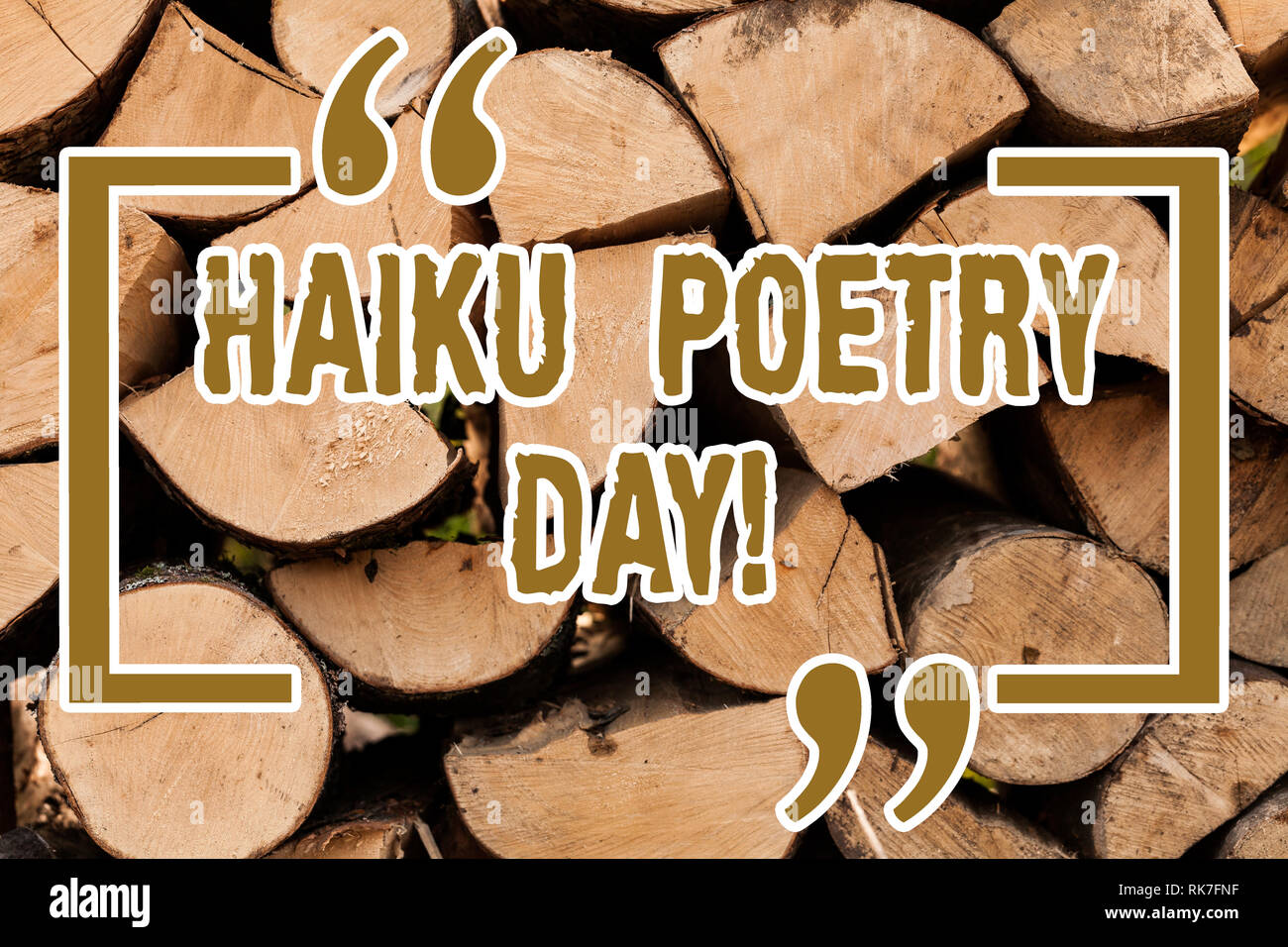 Writing note showing Haiku Poetry Day. Business photo showcasing  traditional form of Japanese that consist of three lines Wooden background  vintage wo Stock Photo - Alamy