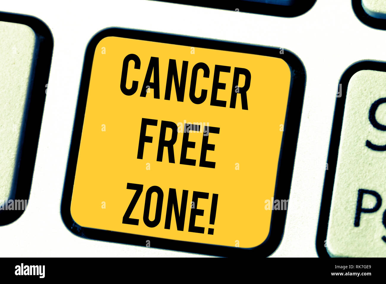 Text sign showing Cancer Free Zone. Conceptual photo club for educating