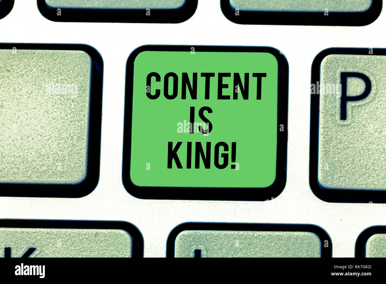 Handwriting text Content Is King. Concept meaning Content is the heart ...